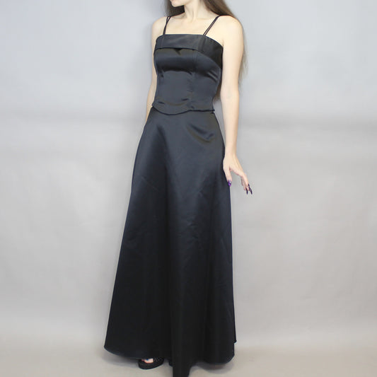 Vintage 90s Gothic 2 Piece Corset Prom Dress Set by Urban Girl Nites