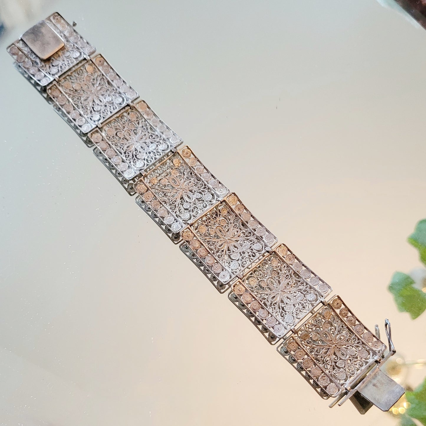 Vintage 60s Filigree Lace Panel Bracelet Intricate Wolfgang Dahmer German Bracelet
