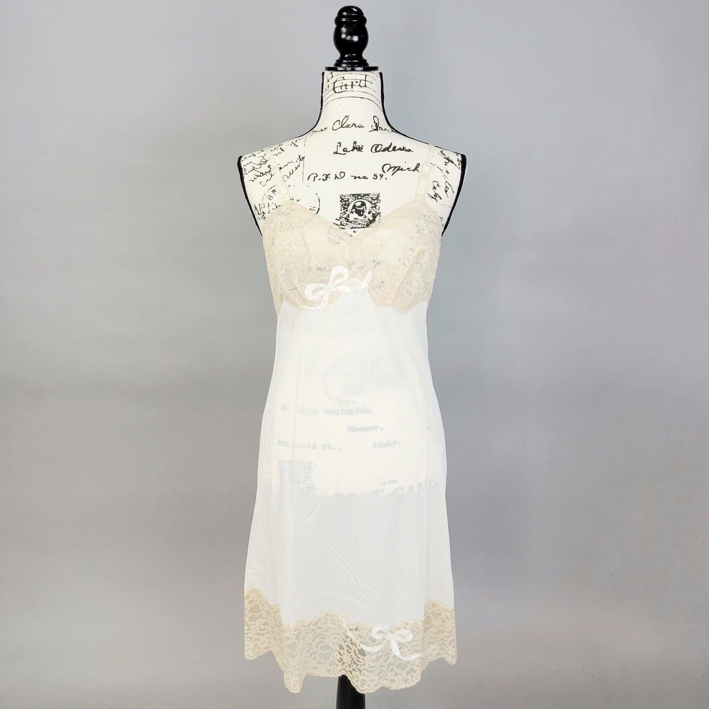 Vintage 60s Bow Detail Coquette Slip Dress by Vanity Fair