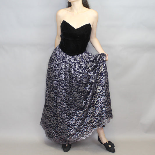 Vintage 80s Gothic Prom/Party Dress by Dennis Goldsmith