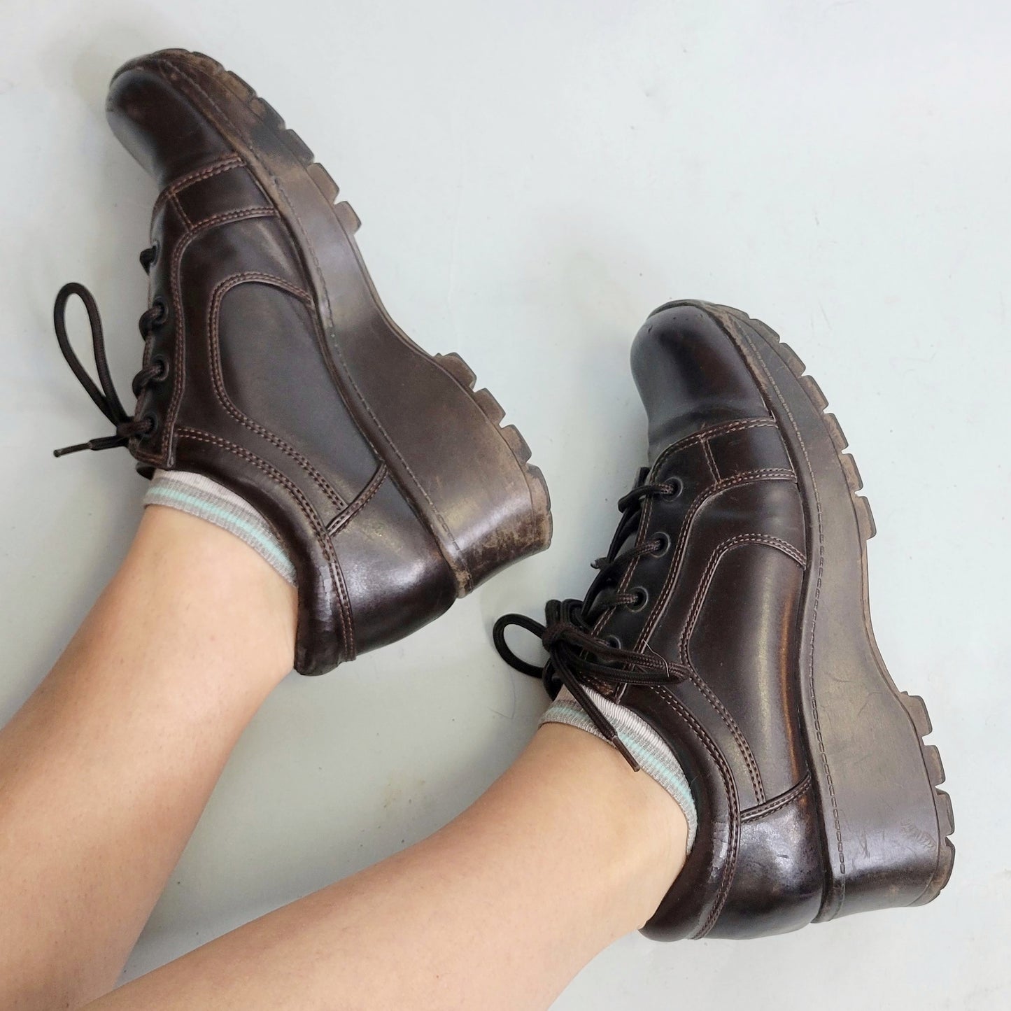 Vintage Y2k Chunky Wedge Sneakers by Lower East Side