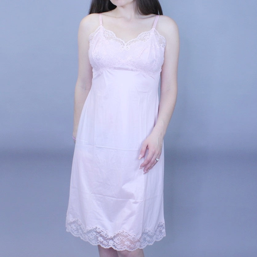 Vintage 60s Deadstock NWT Pastel Pink Coquette Slip Dress by Vanity Fair