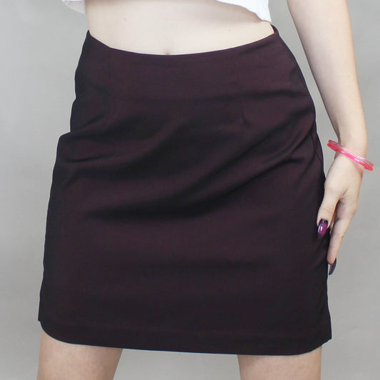 Vintage 90s Two Tone Shift Corporate Goth Mini Skirt by Knapp Studios