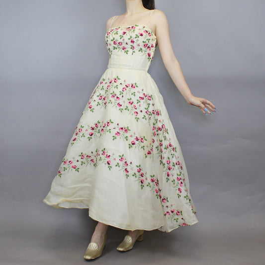Vintage 50s Cupcake Poofy Prom Dress