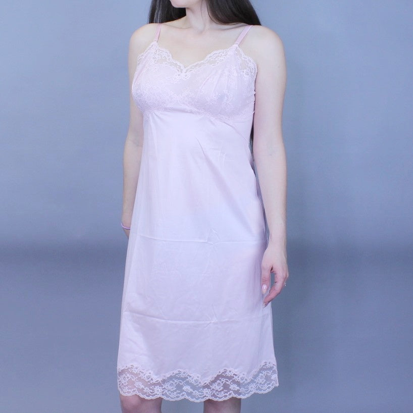 Vintage 60s Deadstock NWT Pastel Pink Coquette Slip Dress by Vanity Fair