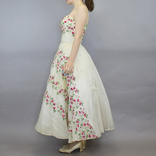 Vintage 50s Cupcake Poofy Prom Dress