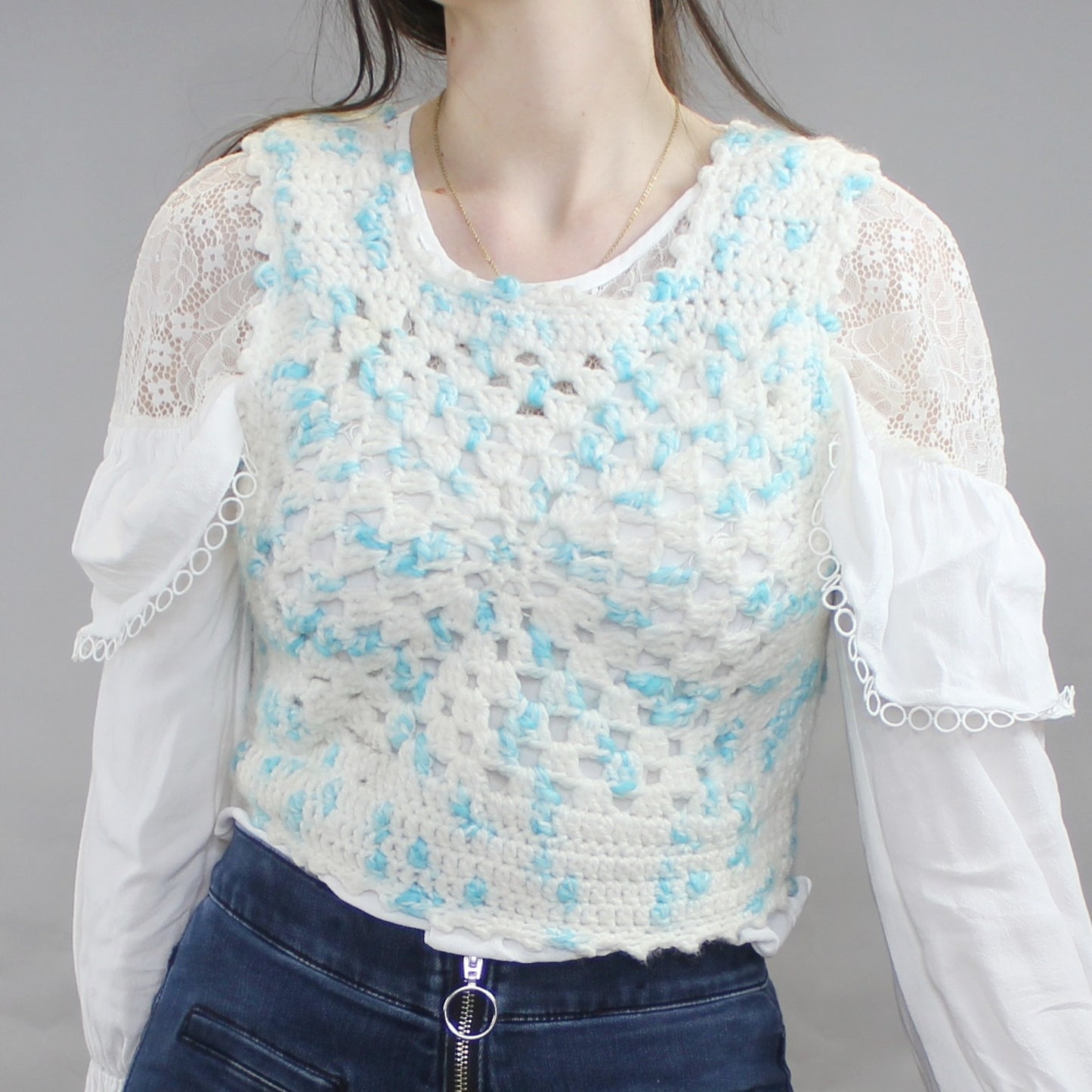 Crocheted Cropped Tank Top