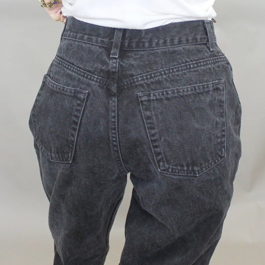 Vintage 90s Black Denim High Waisted Slim Fit Mom Jeans by Gap