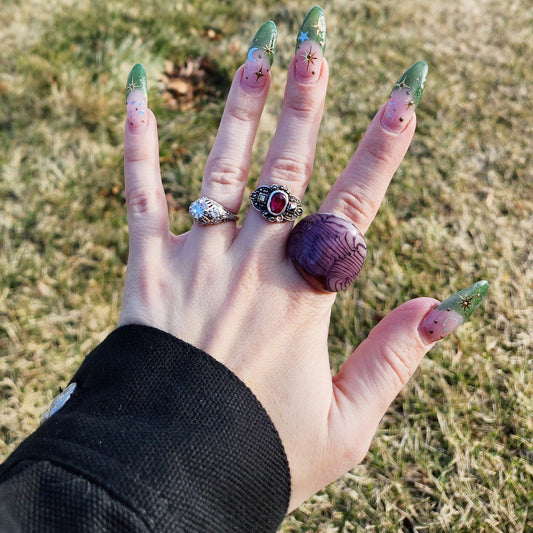 Vintage 90s Glass Domed Bubble Ring