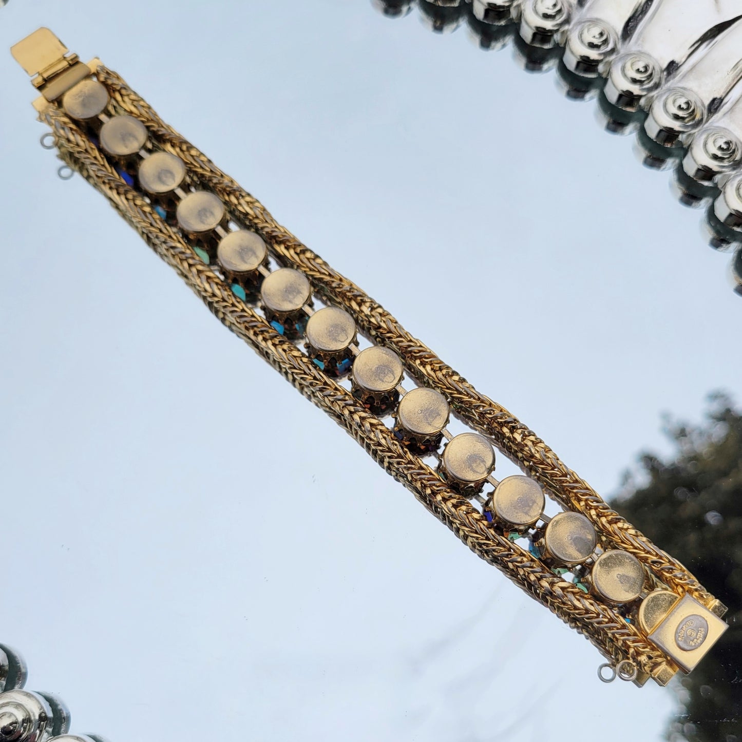 Vintage 60s Signed Hattie Carnegie Aurora Borealis Bracelet