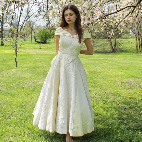 Vintage 50s Renaissance Style Ballgown Prom/Wedding Dress Specially Designed and made by Cassie Blome