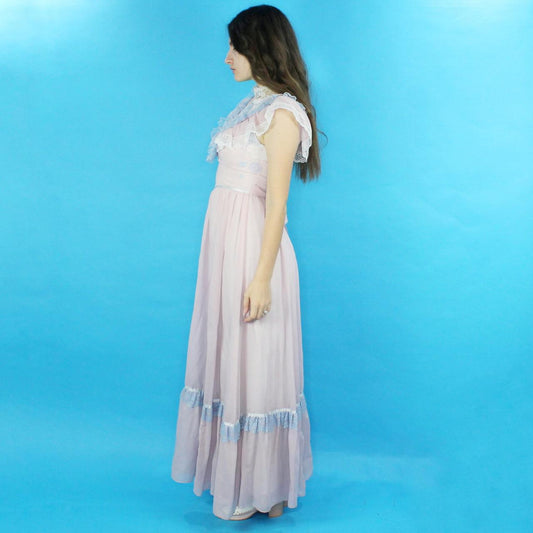 Vintage 70s Pastel Victorian Prairie dress from Gunne Sax by Jessica San Francisco