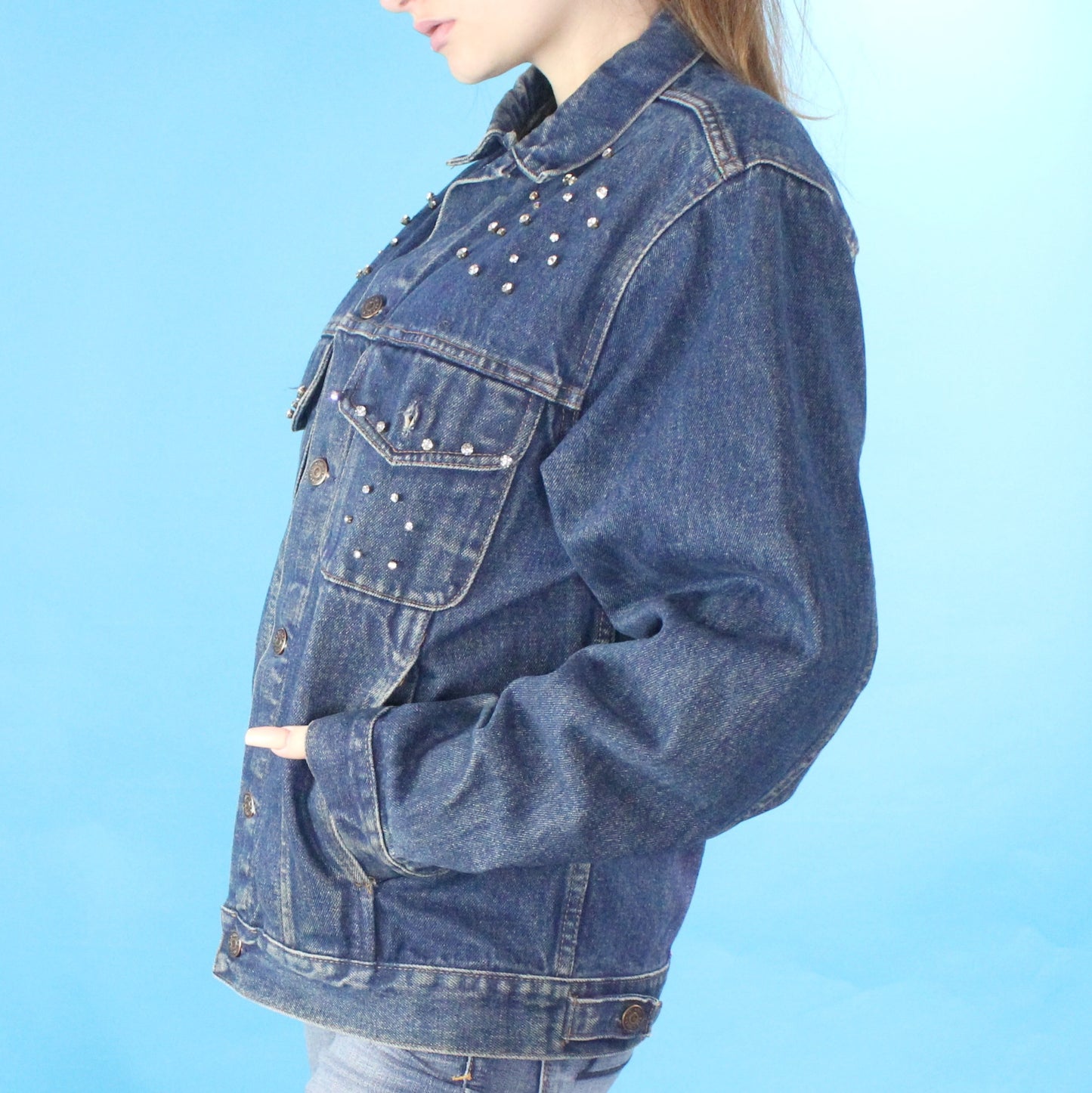 Reworked Vintage 90s Rhinestone Cherry Jacket by Gap Pioneer