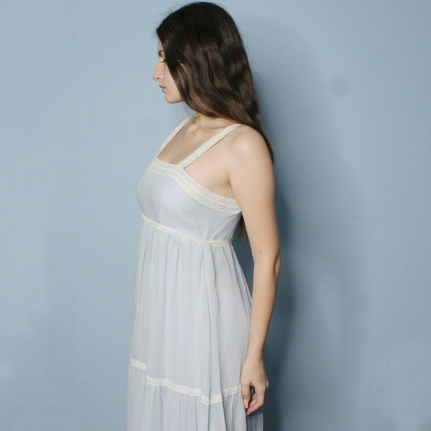 Vintage 80s Pastel 2 Piece Prairie Dress Set