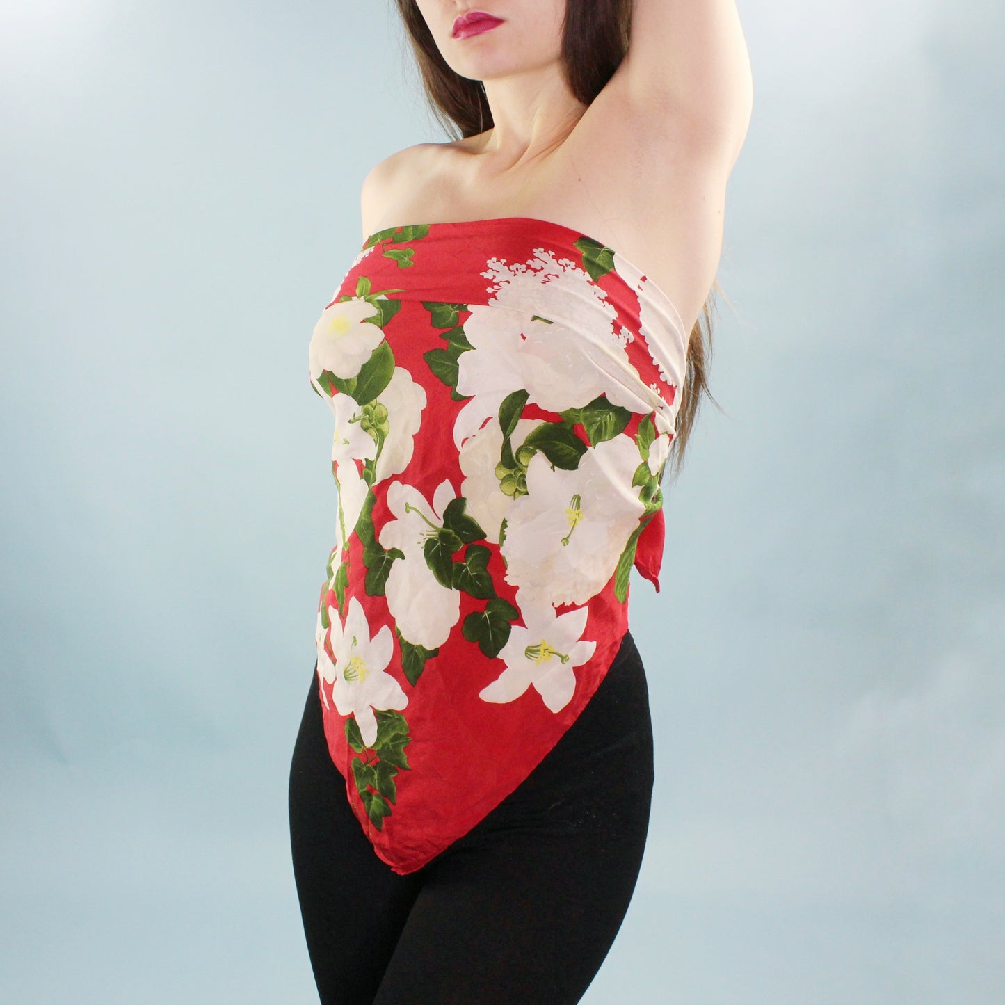 Vintage Y2k Silk Chanel Floral Scarf