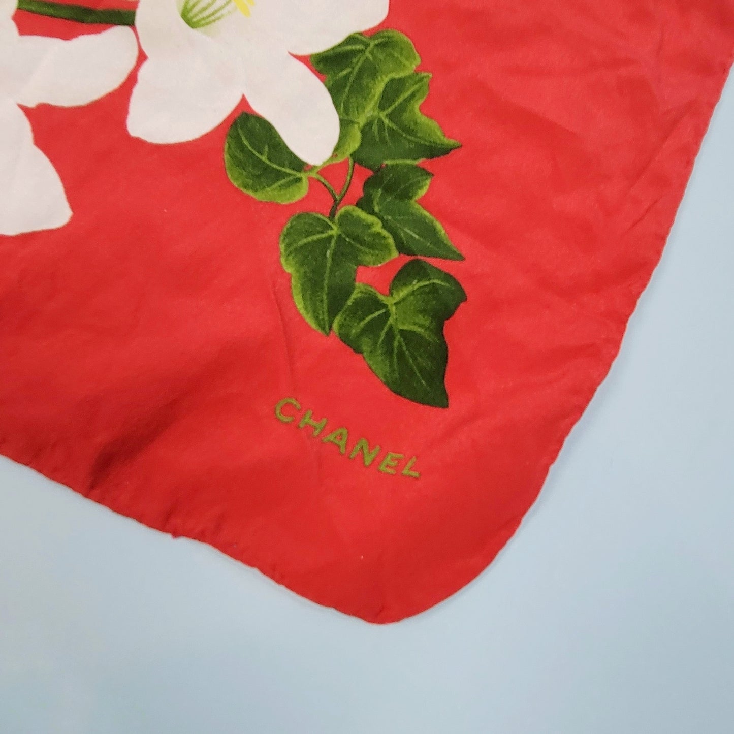 Vintage Y2k Silk Chanel Floral Scarf