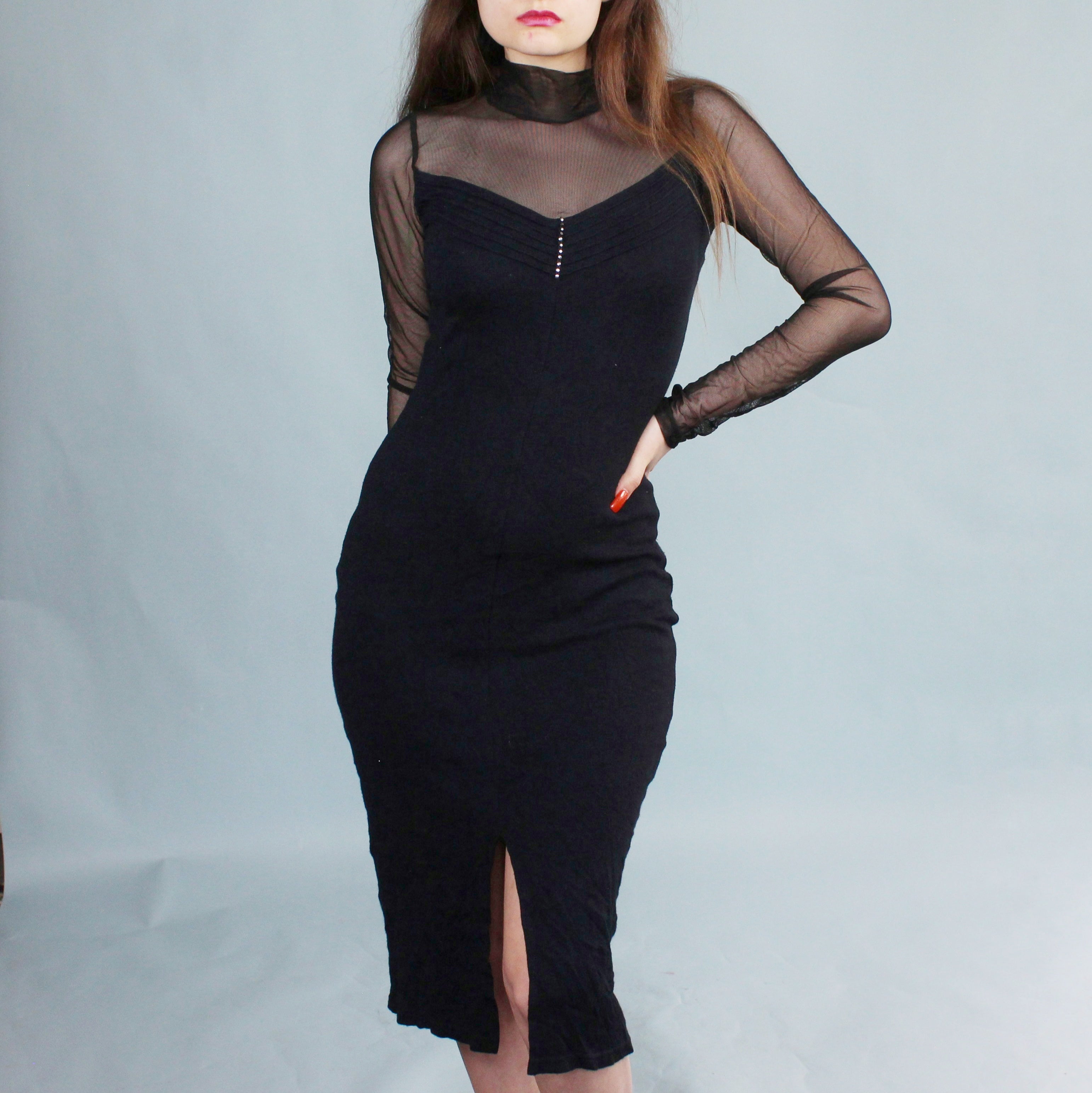 Vintage 80's Gothic Prom Dress by V & V  Odd Faery