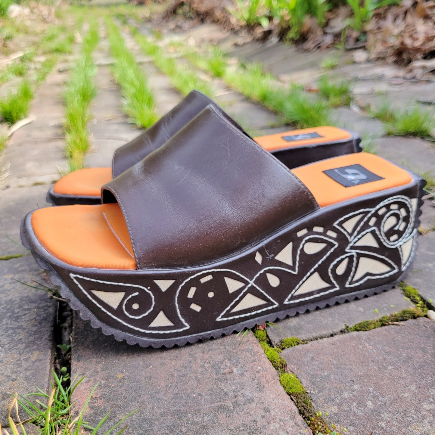 Vintage 90s Chunky Mega Platform Slides by 9 & Co.