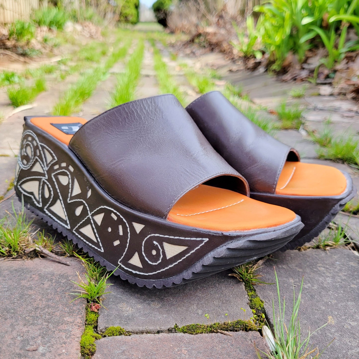 Vintage 90s Chunky Mega Platform Slides by 9 & Co.
