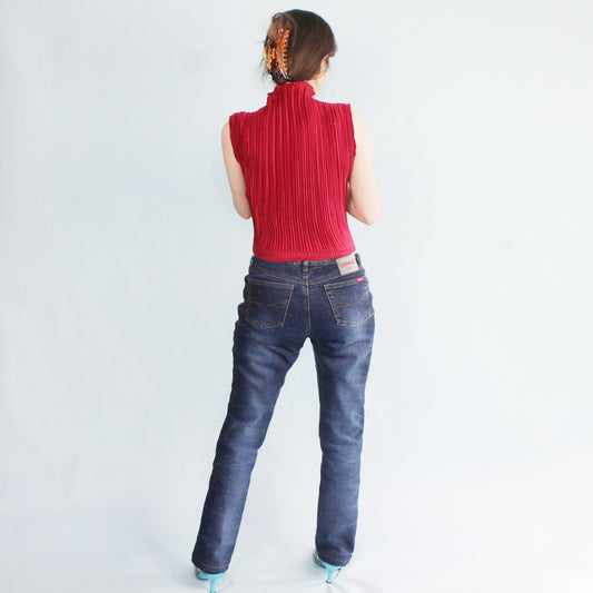 Vintage Y2k Low Rise Glitter Jeans by Zana Di