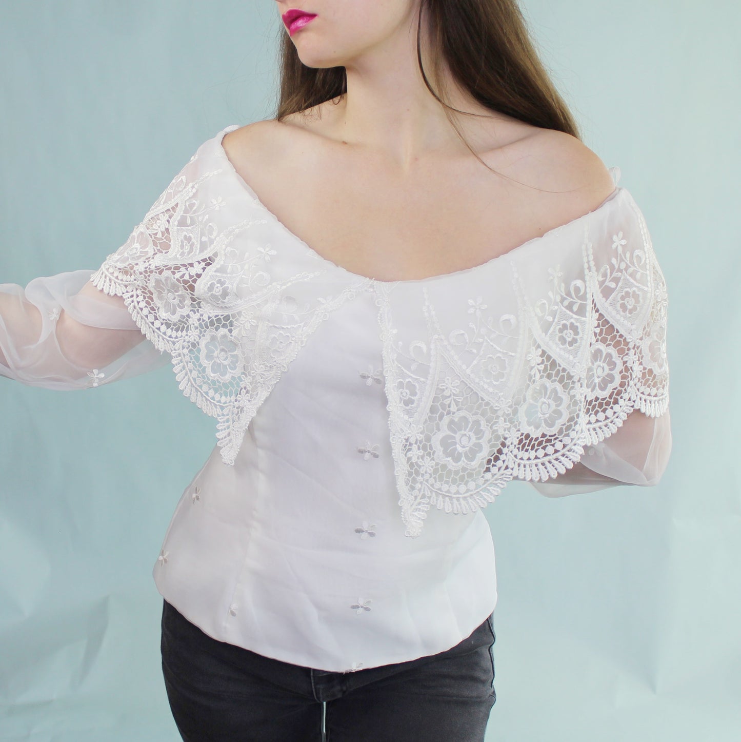 Vintage 80s Deadstock NWT Bridal Formal Top by Scott McClintock Sportswear