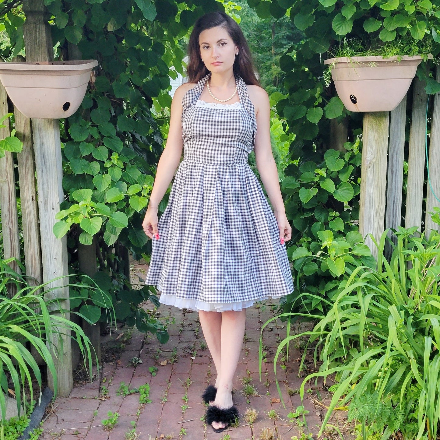 Vintage 50s Gingham Summer Dress