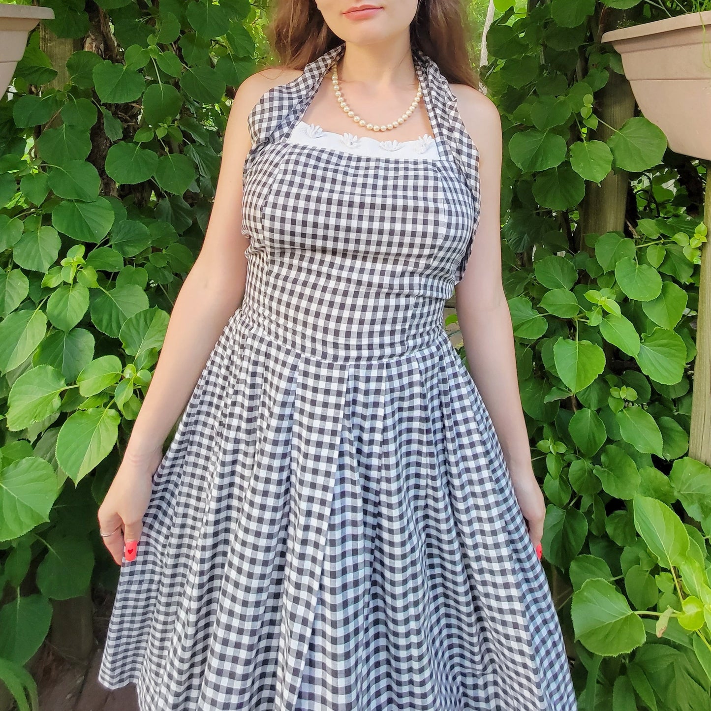 Vintage 50s Gingham Summer Dress