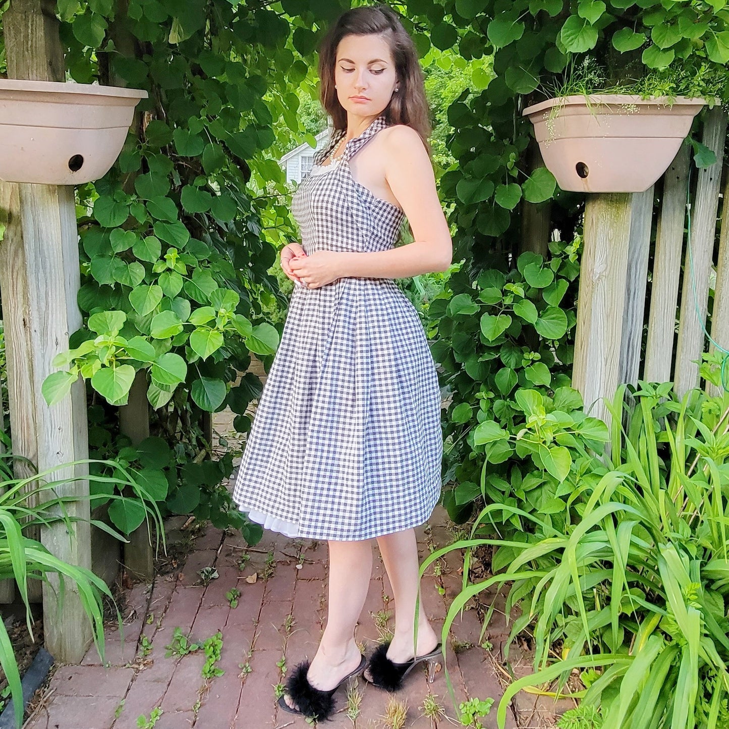 Vintage 50s Gingham Summer Dress