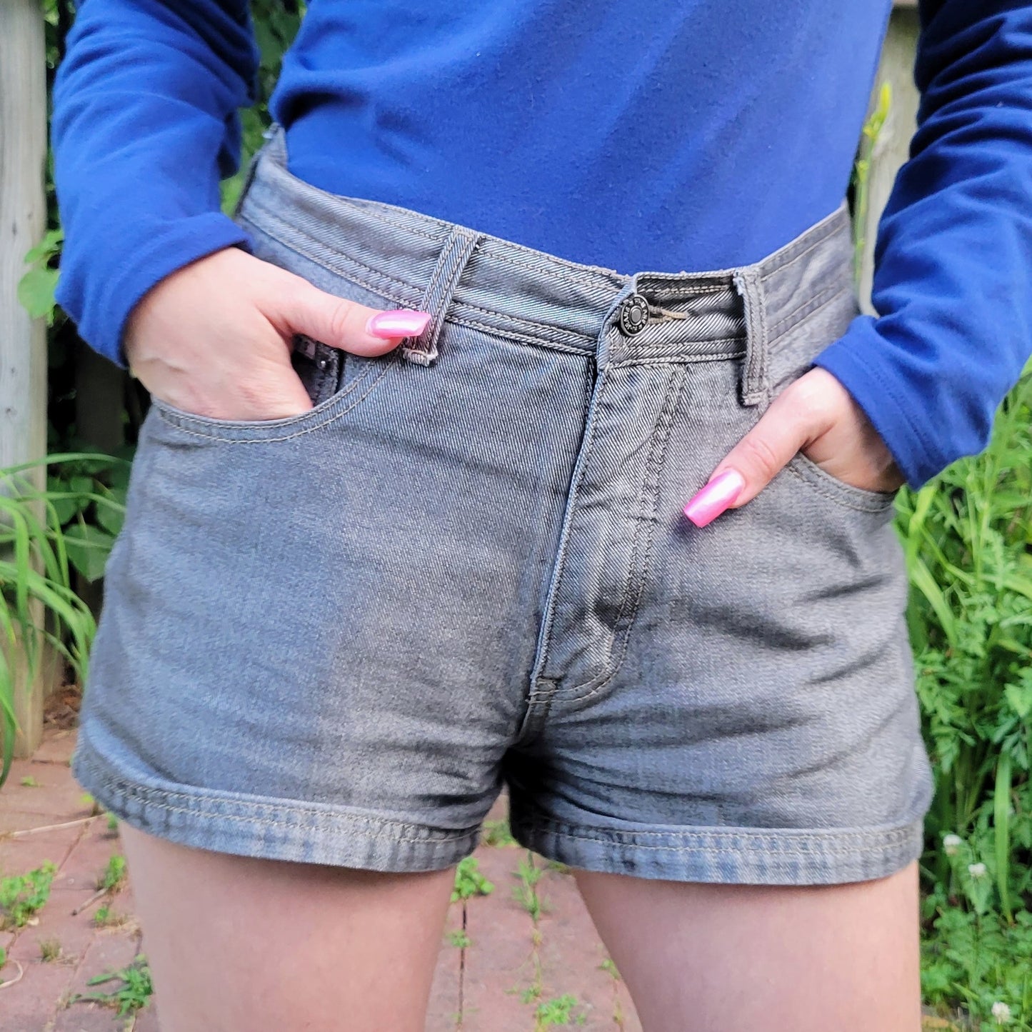 Vintage Y2k Metallic Shorts by Hi-Jeans Fashion