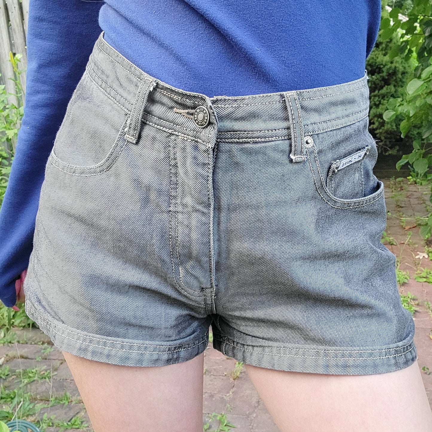 Vintage Y2k Metallic Shorts by Hi-Jeans Fashion