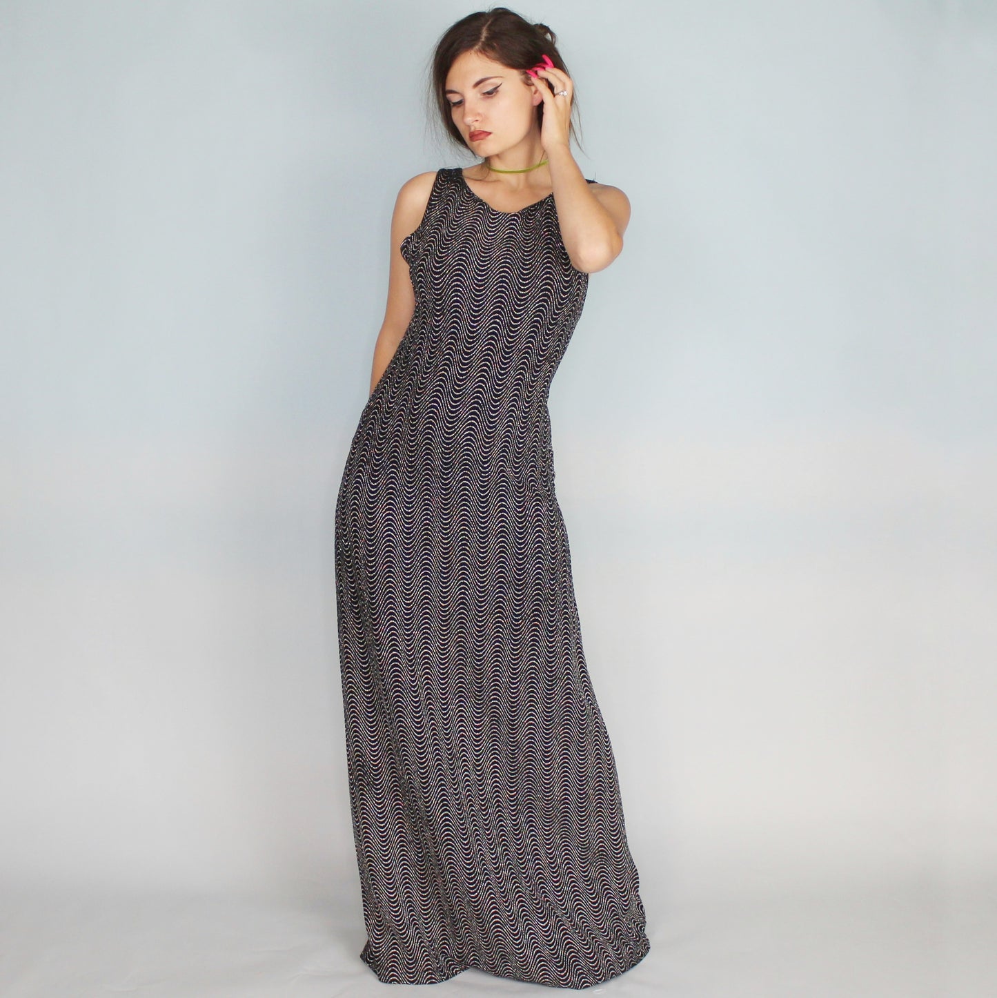 Vintage 90s Glitter Maxi Dress from Ronni Nicole for Ouida