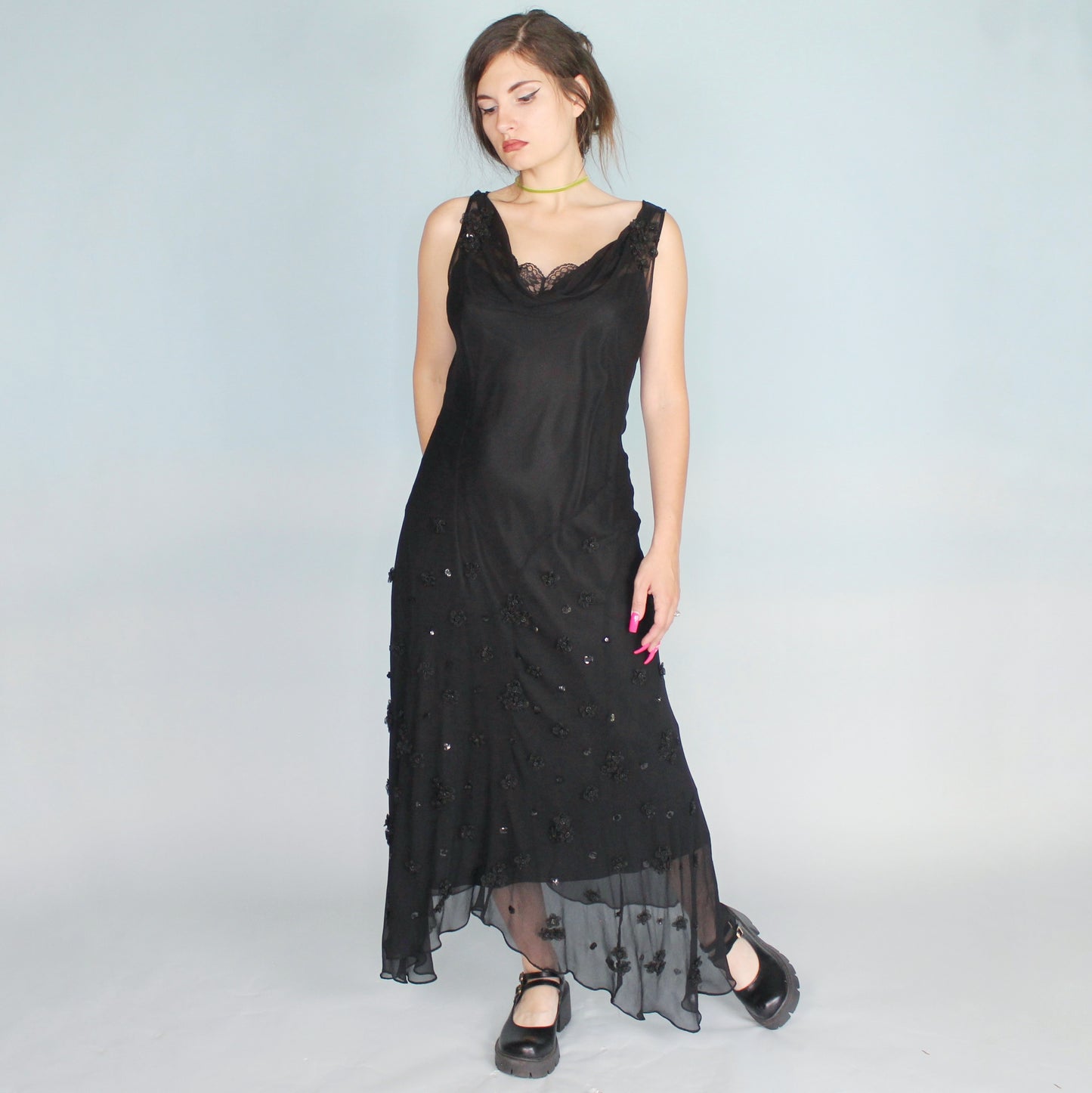 Vintage Y2k 3D Flower maxi Dress by Mixit