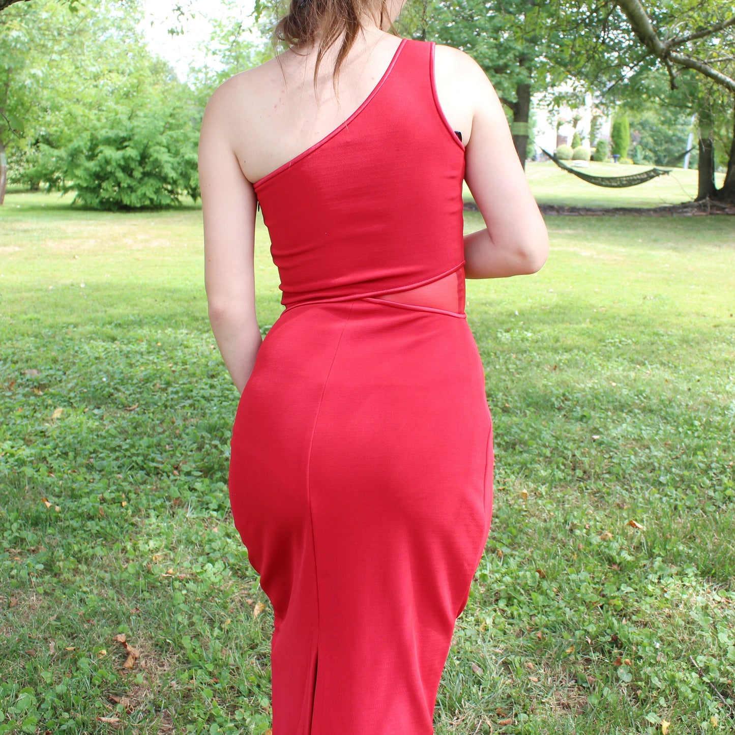 Vintage 90s One Shoulder Prom Dress by a.b.s Evening Collection