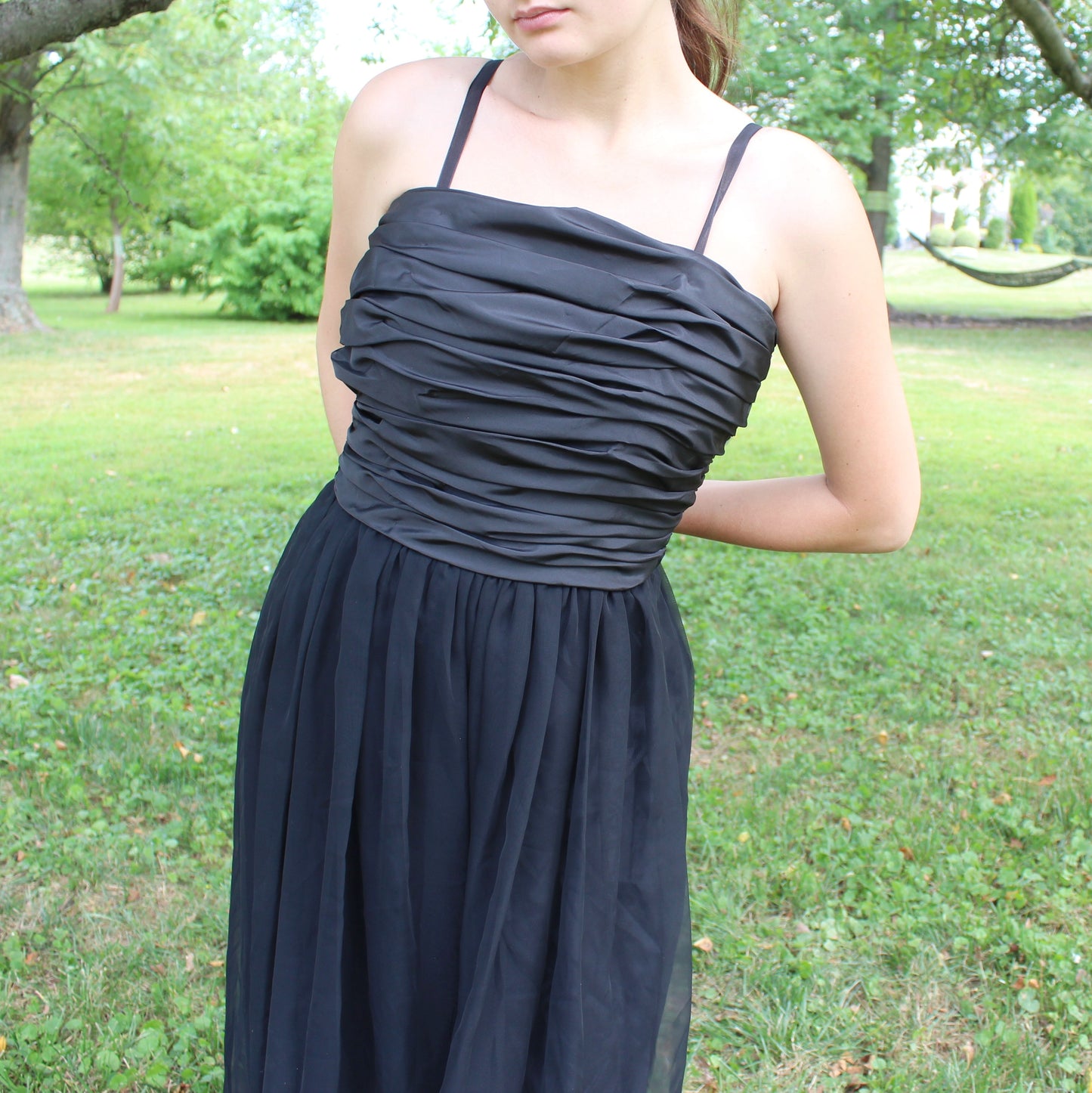 Vintage 80s Flowy Wide Leg Formal Jumpsuit from Morton Myles for the Warrens