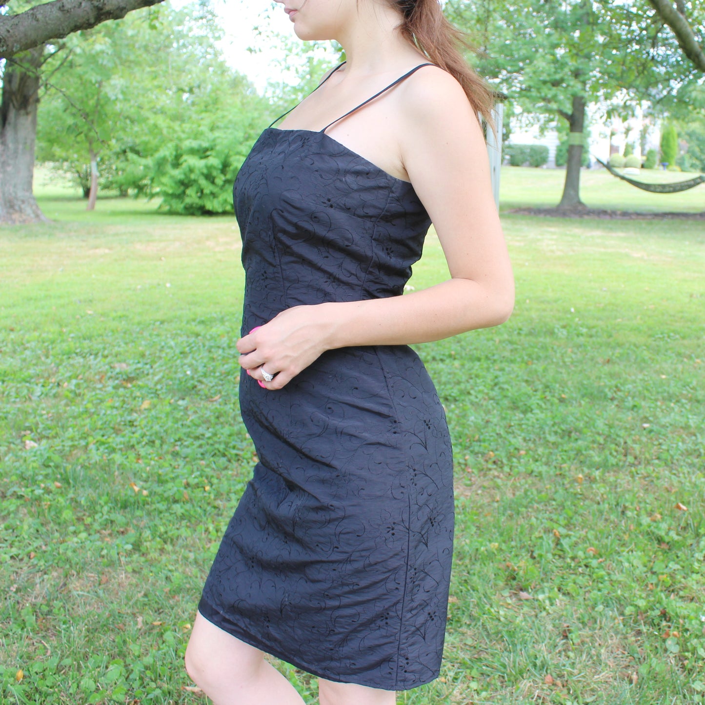 Vintage 90s Embroidered Little Black Dress by Tessuto