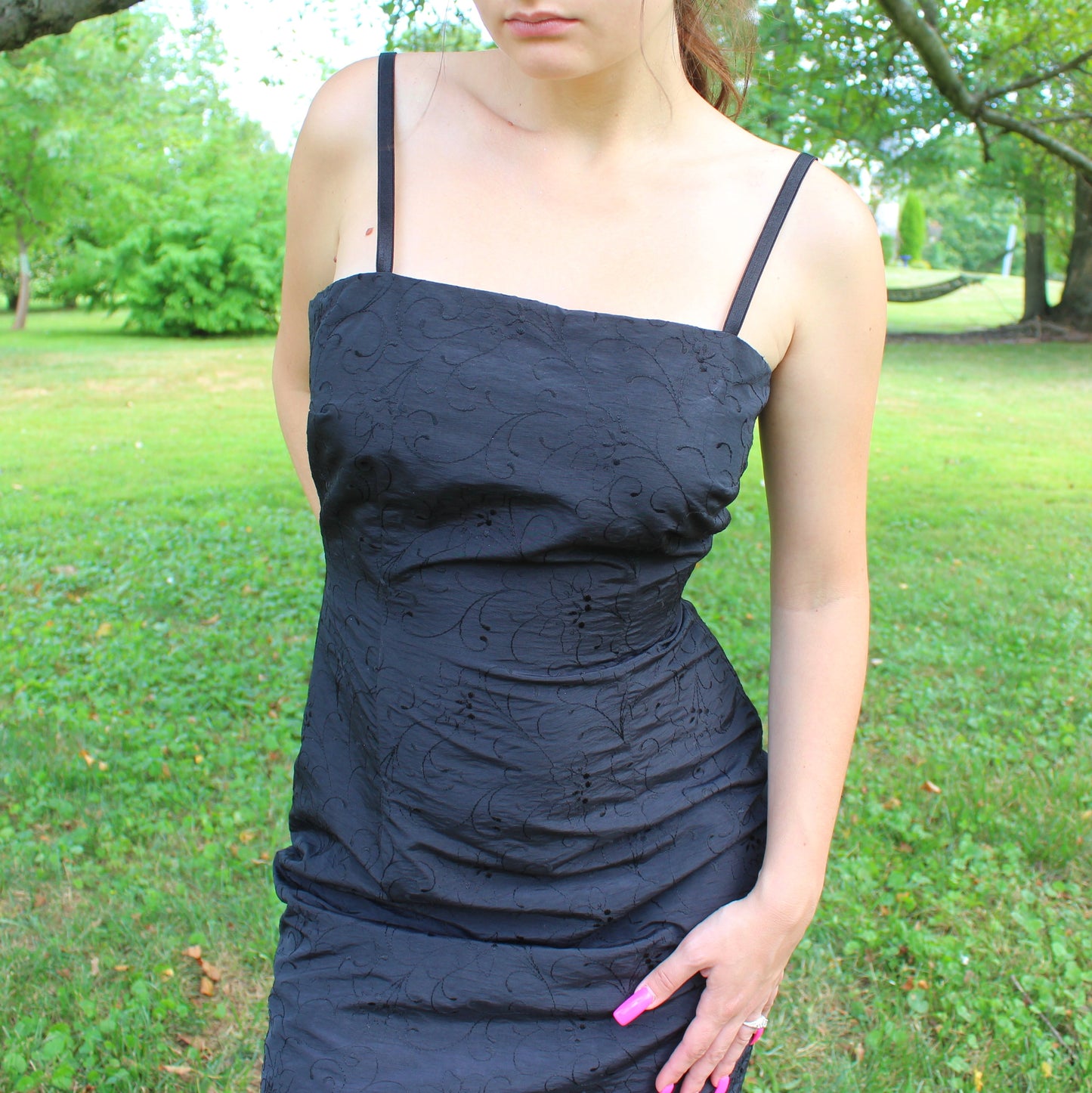 Vintage 90s Embroidered Little Black Dress by Tessuto