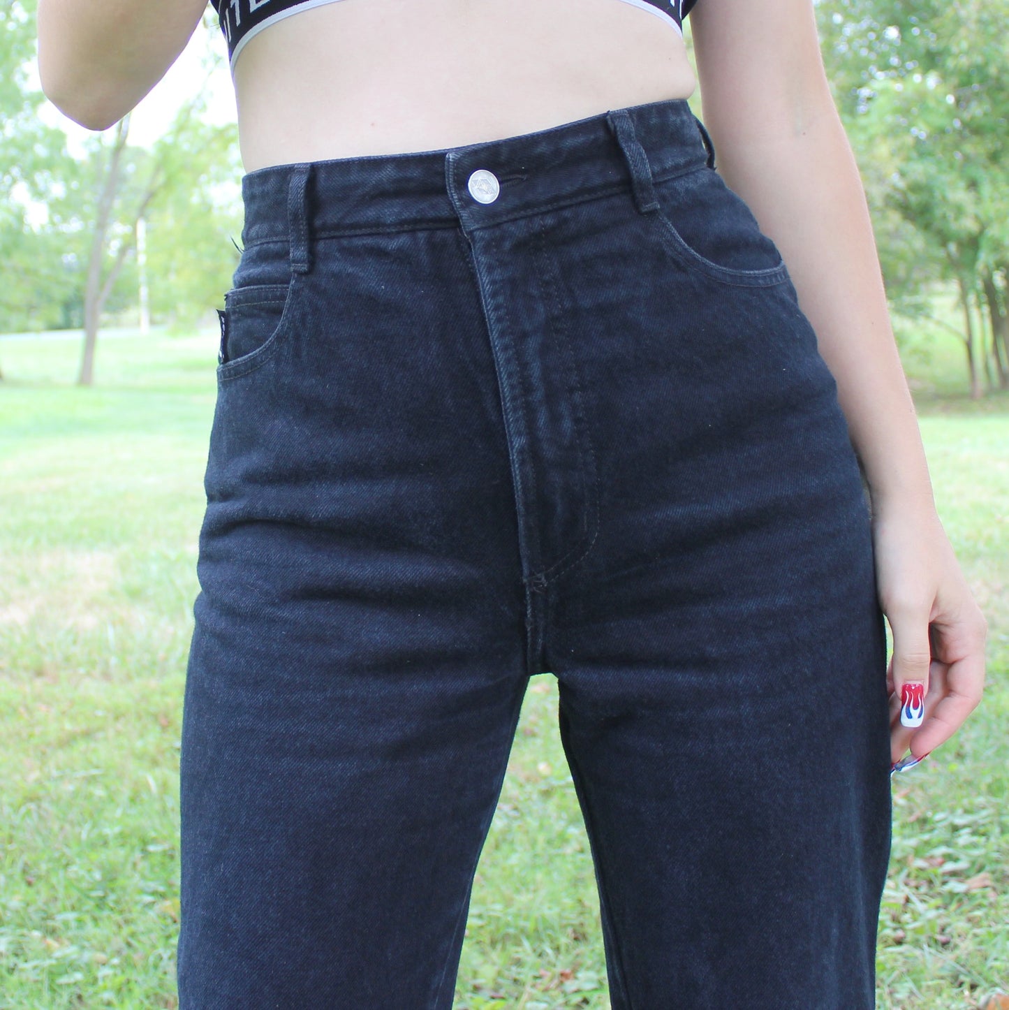 Vintage 90s Black High Waisted jeans from Bongo by Gene Montessano
