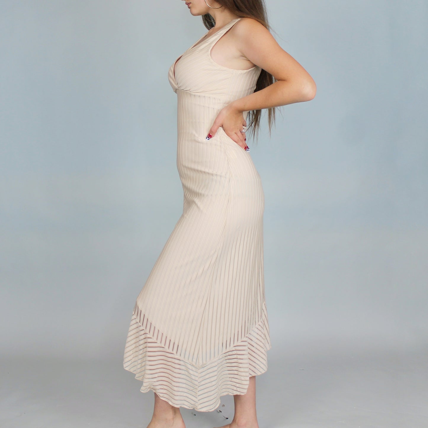 Vintage Y2k Asymmetrical Midi Dress by Charlotte Russe