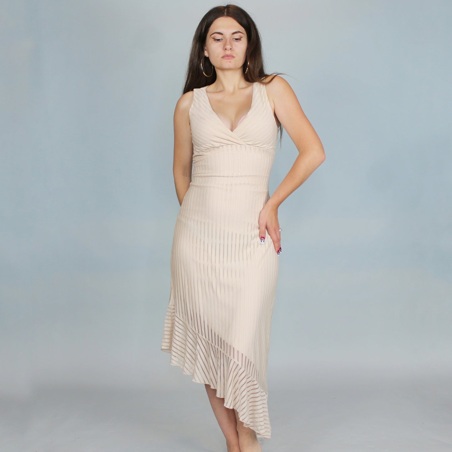 Vintage Y2k Asymmetrical Midi Dress by Charlotte Russe
