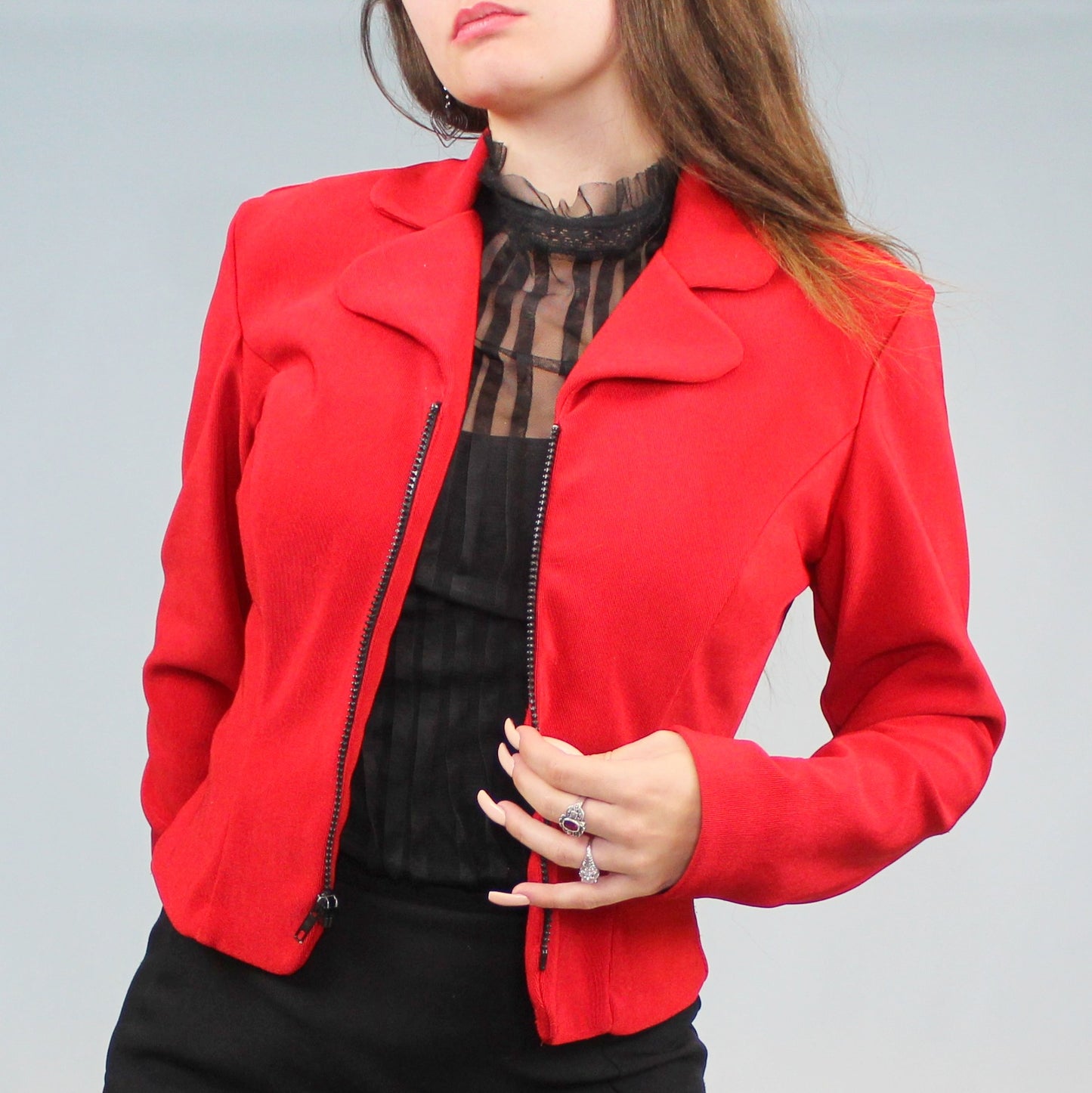 Vintage 90s Red Zip Jacket by Blondie and Me