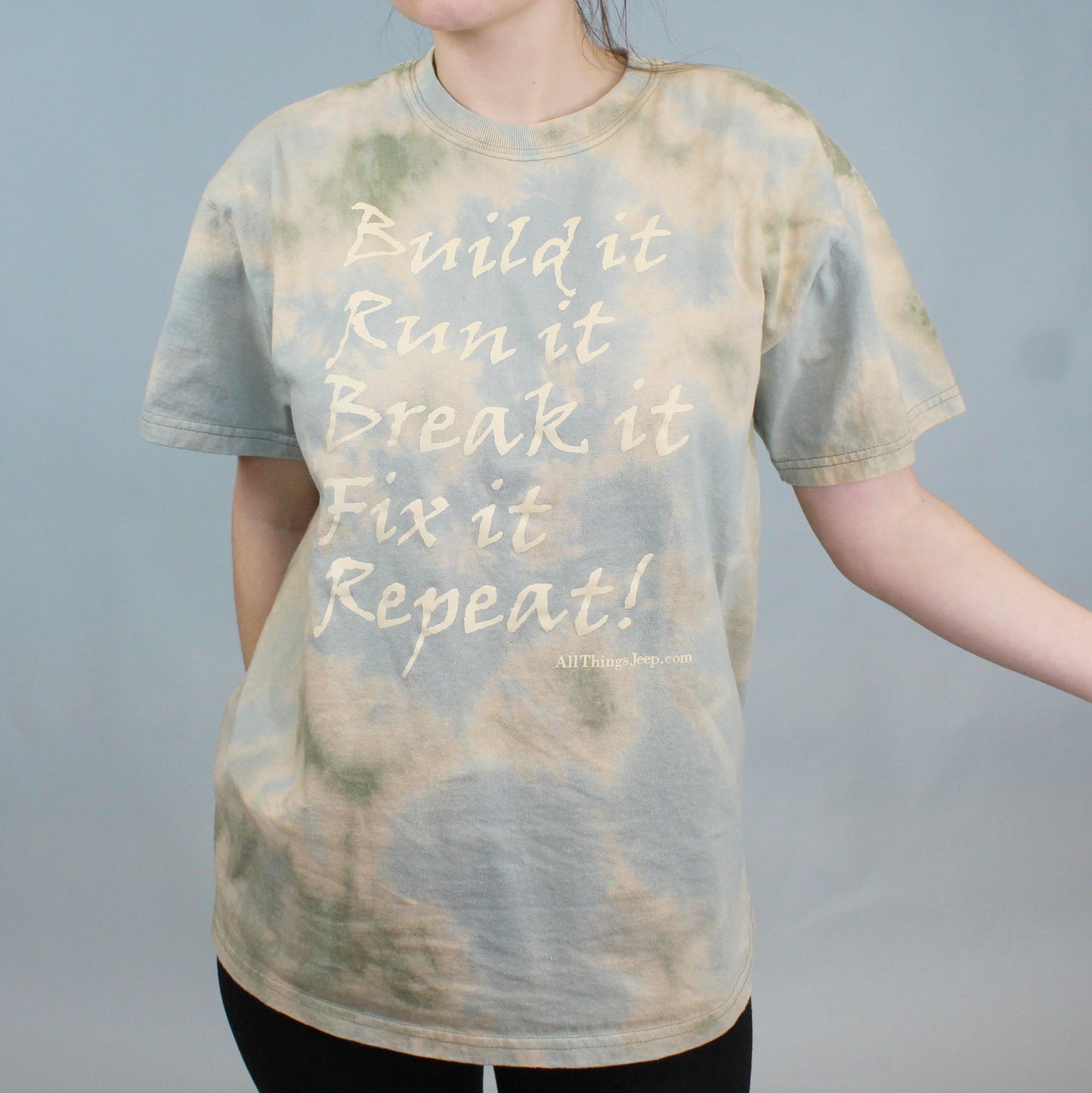 Upcycled Bleach Dyed Jeep T-shirt by Gildan