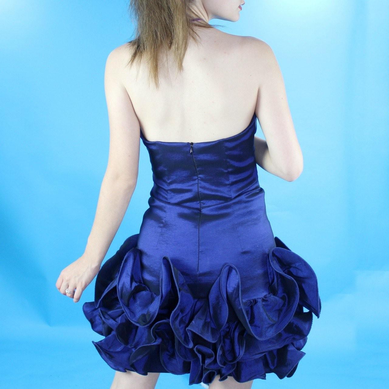 Vintage Y2k Iridescent Ruffle Mini Dress by Cache