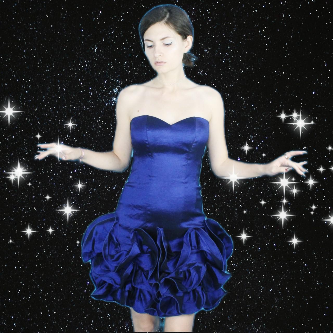 Vintage Y2k Iridescent Ruffle Mini Dress by Cache