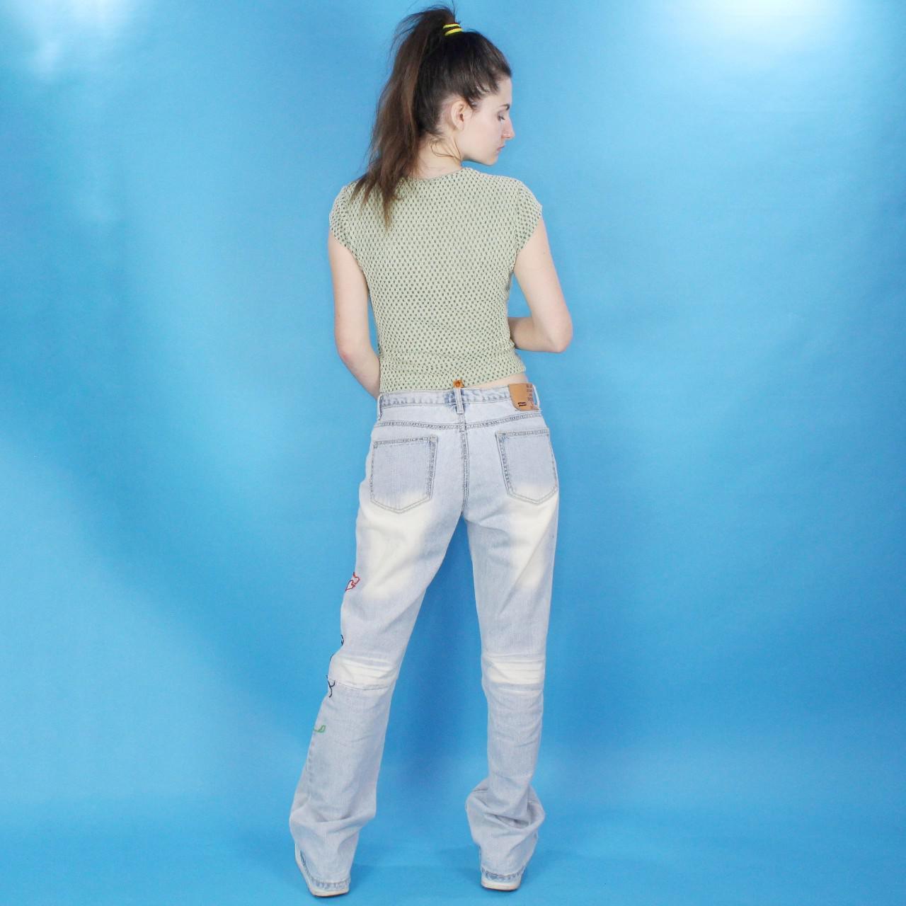 Vintage Y2k Embroidered Beaded Butterfly Jeans by Dollhouse
