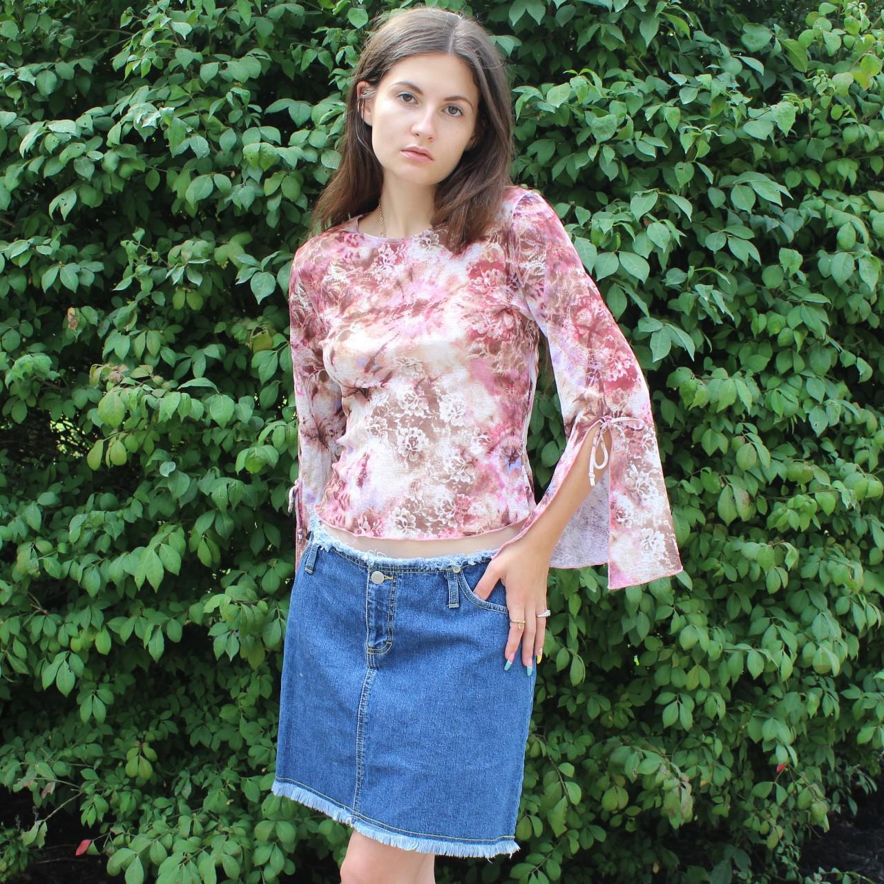Vintage Y2k Frayed Denim Mini Skirt by Jalate Jeanswear