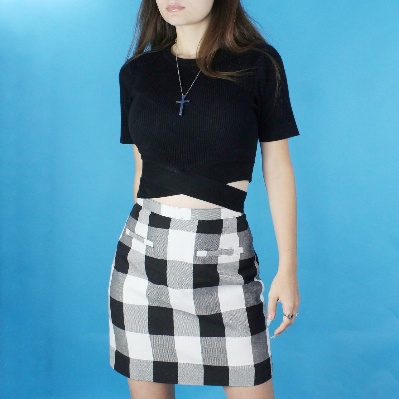 Vintage 90s Plaid High Rise Mini Skirt by Paul Et Duffier