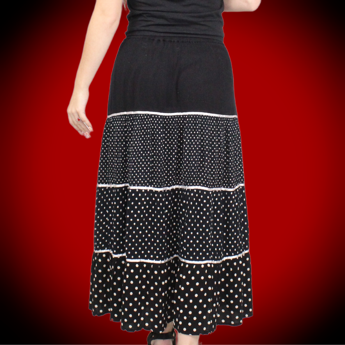 Vintage Y2k Polka dot Peasant Skirt by Cathy Daniels