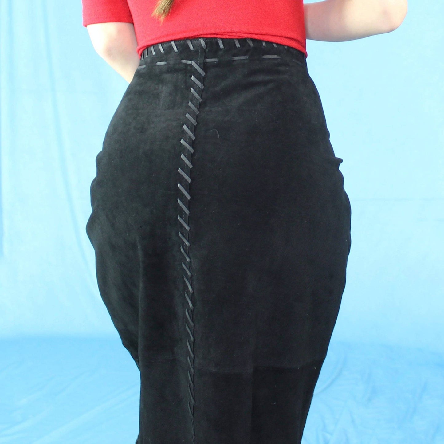 Vintage Y2k black Suede Skirt Deadstock NWT by For Joseph