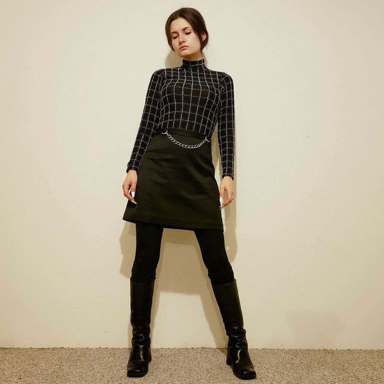 Y2K black chain mini Skirt An Original Milly of New York