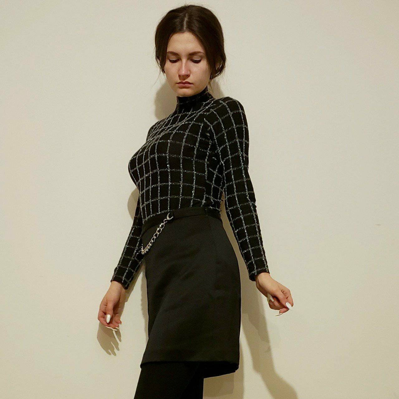 Y2K black chain mini Skirt An Original Milly of New York